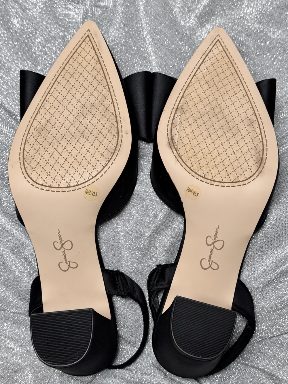 Jessica Simpson Black Pointed-Toe Slingback Bow Heels - Picture 10 of 10